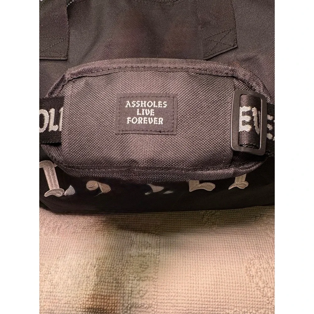 A$$holes Live Forever Dr*g Money Duffel Bag Black Lrg Streetwear Travel Gym NWOT